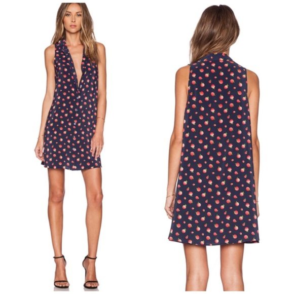 SOLD Equipment Mina Retro Raspberry Print Shirt Dress - Picture 1 of 5
